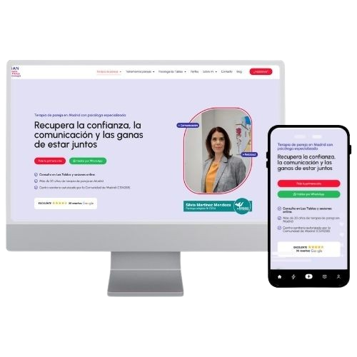 Web de Psicología Sian diseñada en WordPress con Elementor y posicionada en Google