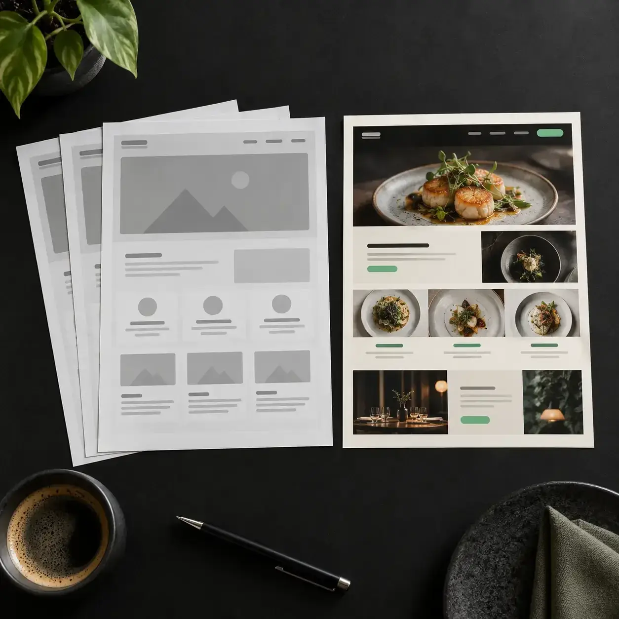 Diseño web a medida para restaurantes frente a plantilla