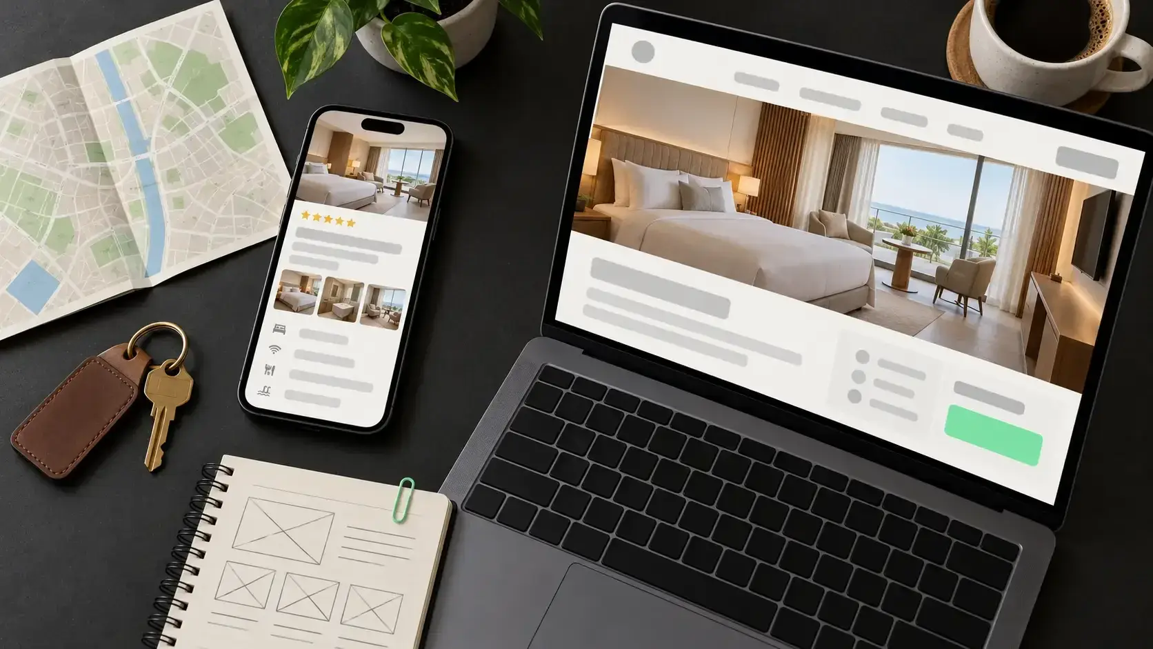 Ficha de Google y web de un hotel trabajadas para la reserva directa