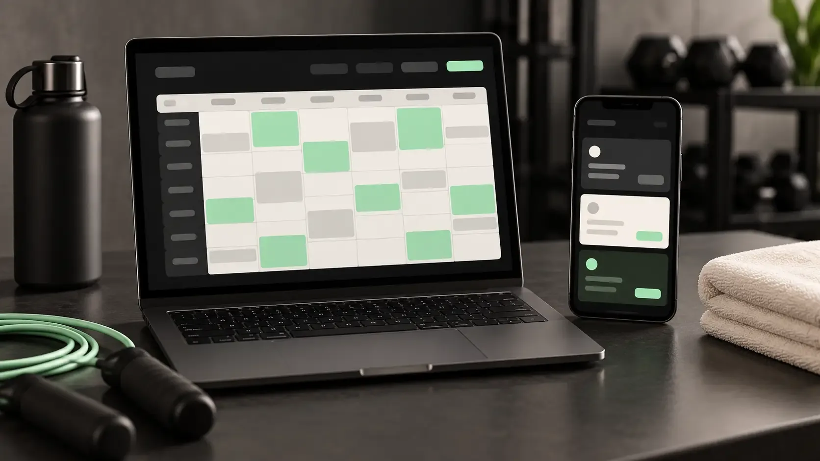 Horario de clases y tarifas en la web de un gimnasio