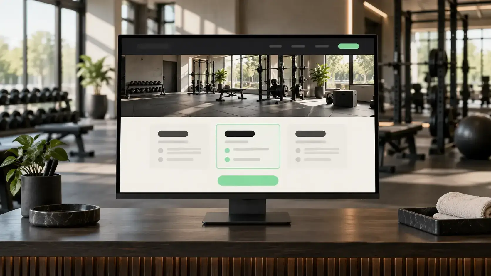 Web de gimnasio vista en escritorio