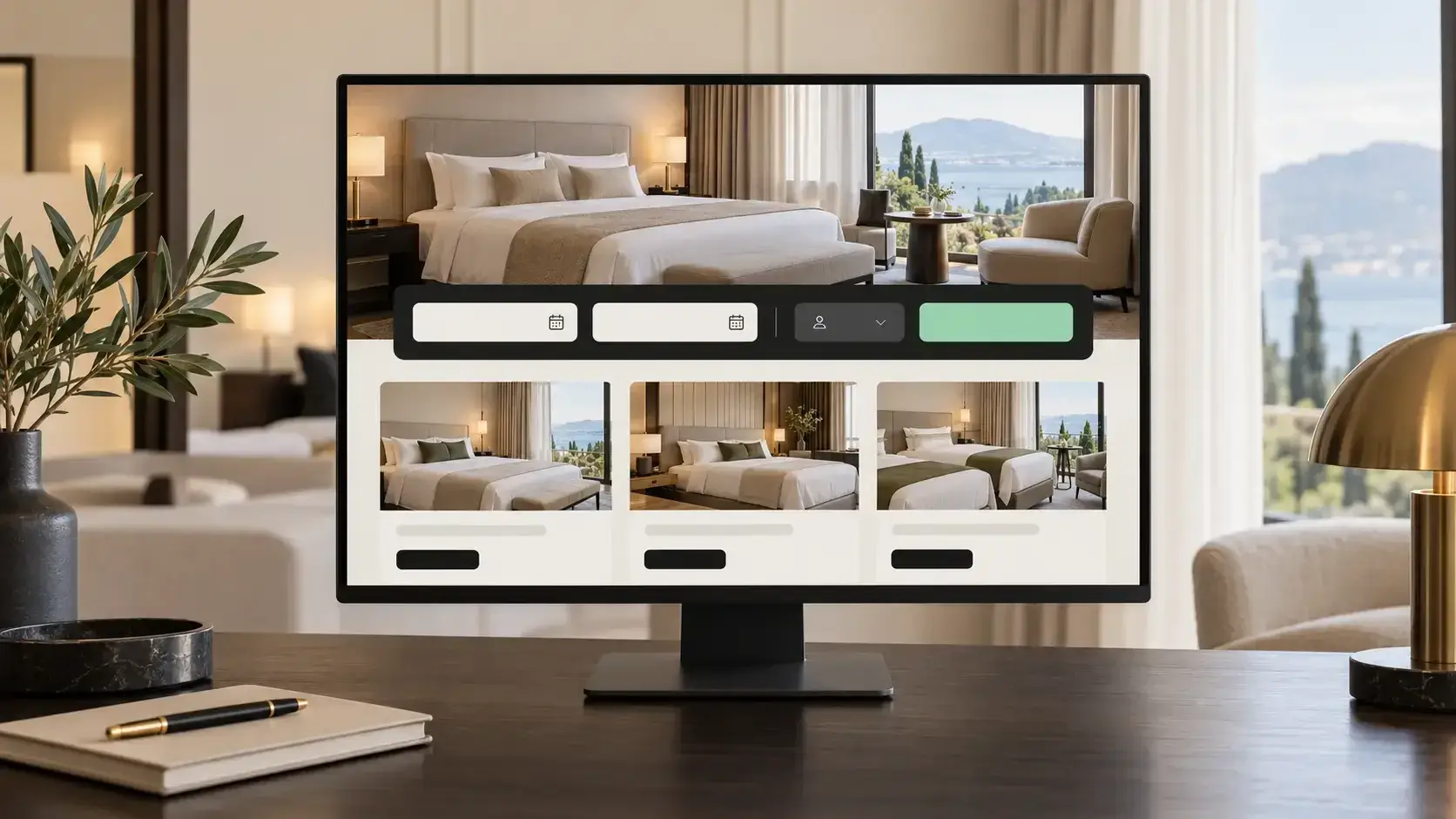 Web de hotel vista en escritorio