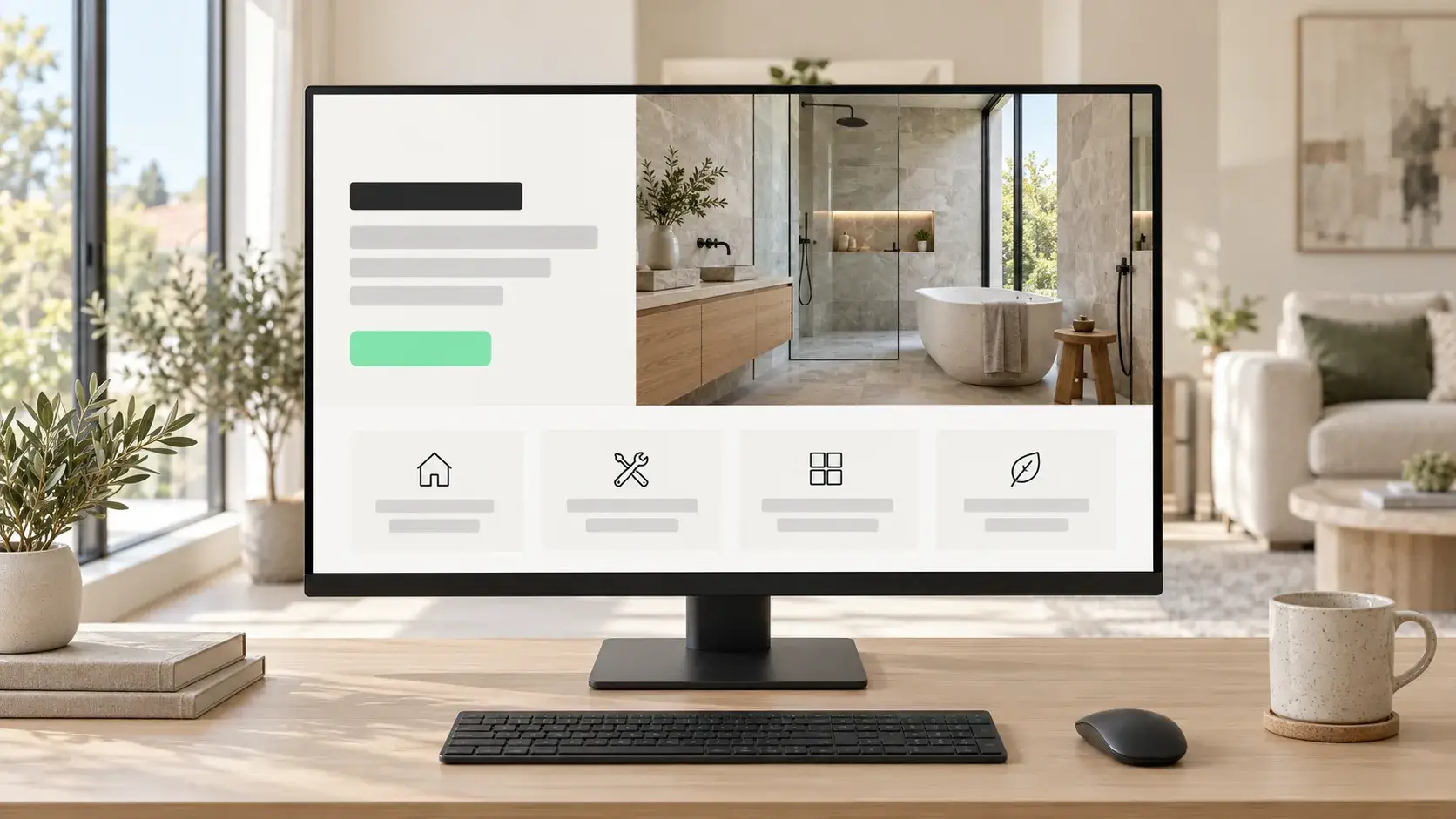 Web de empresa de reformas vista en escritorio